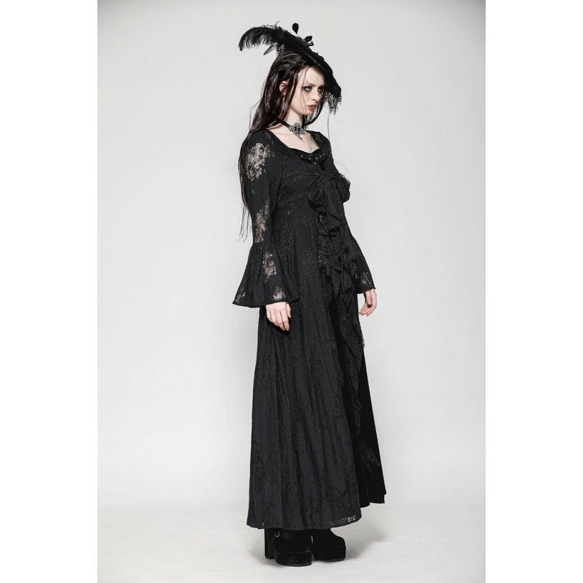 Dark in Love Gothic Robe Emersyn Lace-Trimmed Long UK 8-18 - QHA UK