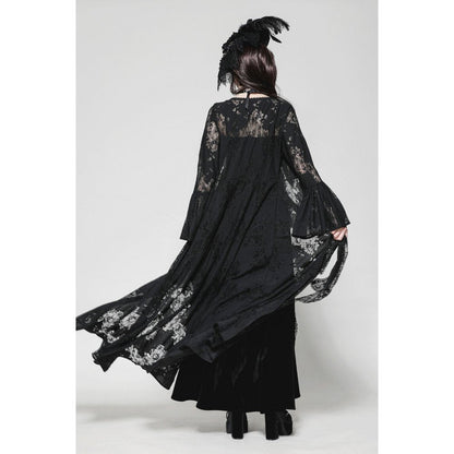 Dark in Love Gothic Robe Emersyn Lace-Trimmed Long UK 8-18 - QHA UK