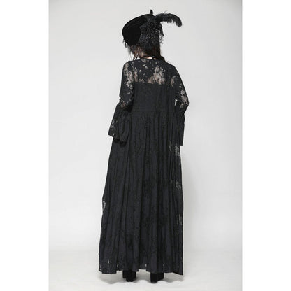 Dark in Love Gothic Robe Emersyn Lace-Trimmed Long UK 8-18 - QHA UK
