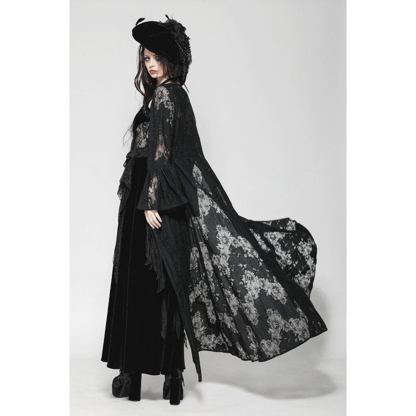 Dark in Love Gothic Robe Emersyn Lace-Trimmed Long UK 8-18 - QHA UK