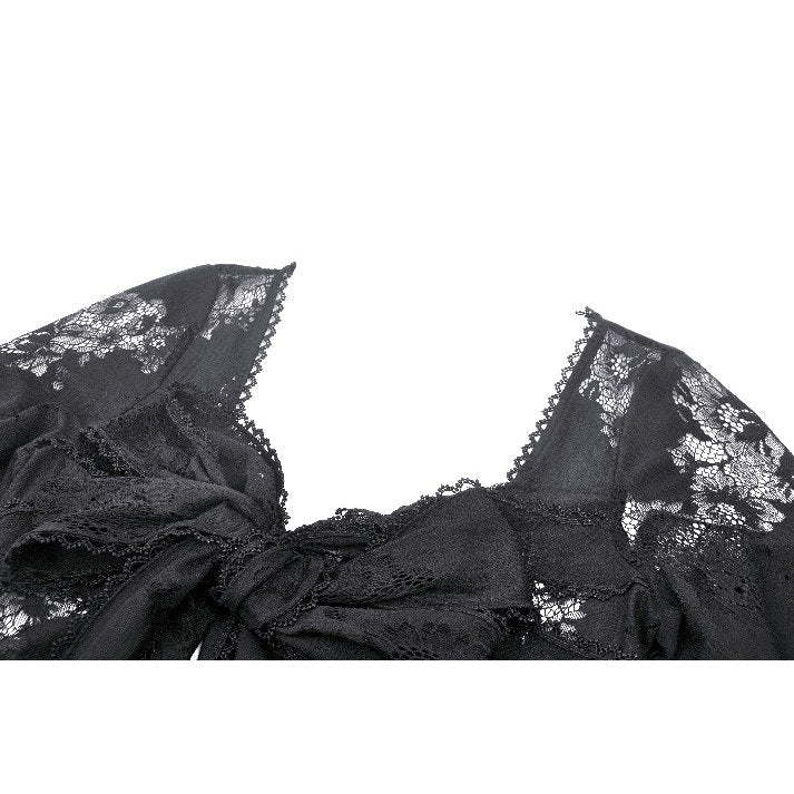 Dark in Love Gothic Robe Emersyn Lace-Trimmed Long UK 8-18 - QHA UK