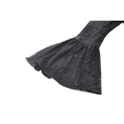 Dark in Love Gothic Robe Emersyn Lace-Trimmed Long UK 8-18 - QHA UK