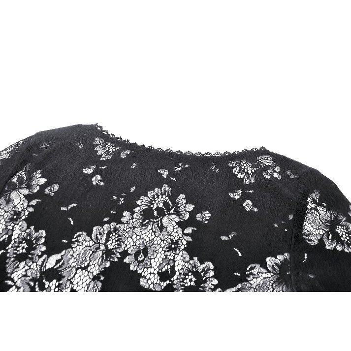 Dark in Love Gothic Robe Emersyn Lace-Trimmed Long UK 8-18 - QHA UK