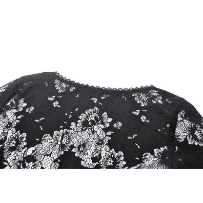 Dark in Love Gothic Robe Emersyn Lace-Trimmed Long UK 8-18 - QHA UK