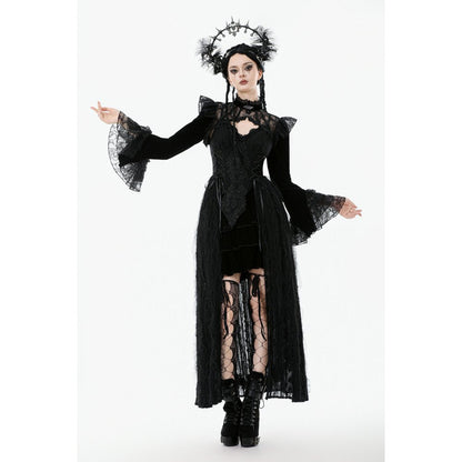 Dark in Love Women's Victorian Bolero Erzebeth Shrug Black Lace Bell - QHA UK