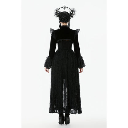 Dark in Love Women's Victorian Bolero Erzebeth Shrug Black Lace Bell - QHA UK