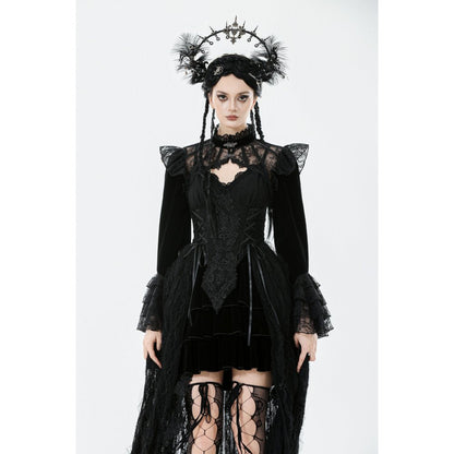 Dark in Love Women's Victorian Bolero Erzebeth Shrug Black Lace Bell - QHA UK