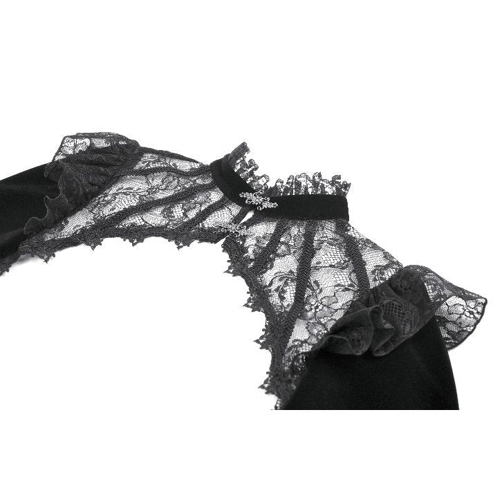 Dark in Love Women's Victorian Bolero Erzebeth Shrug Black Lace Bell - QHA UK