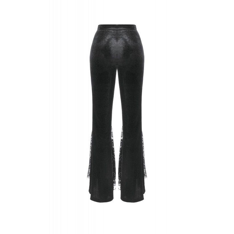 Dark in Love Women's Trousers Erzebeth Velvet Lace Flare UK 8-22 - QHA UK