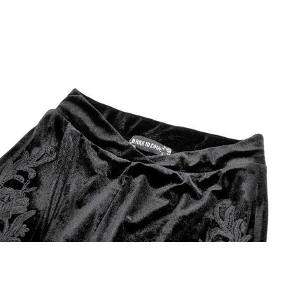 Dark in Love Women's Trousers Erzebeth Velvet Lace Flare UK 8-22 - QHA UK