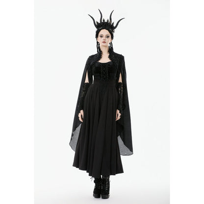 Dark in Love Women's Gothic Shrug Erzsébet Dramatic Lace Cape UK 8-22 - QHA UK