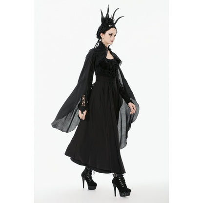 Dark in Love Women's Gothic Shrug Erzsébet Dramatic Lace Cape UK 8-22 - QHA UK