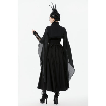 Dark in Love Women's Gothic Shrug Erzsébet Dramatic Lace Cape UK 8-22 - QHA UK