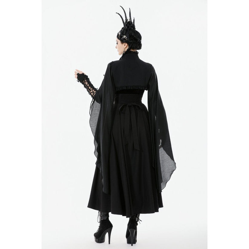 Dark in Love Women's Gothic Shrug Erzsébet Dramatic Lace Cape UK 8-22 - QHA UK