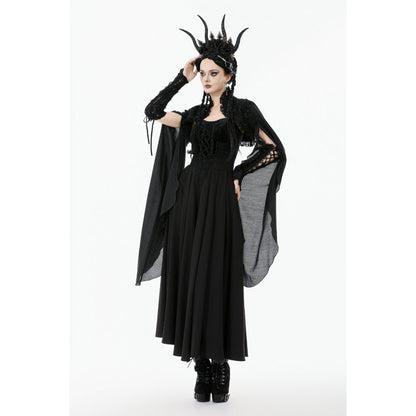 Dark in Love Women's Gothic Shrug Erzsébet Dramatic Lace Cape UK 8-22 - QHA UK