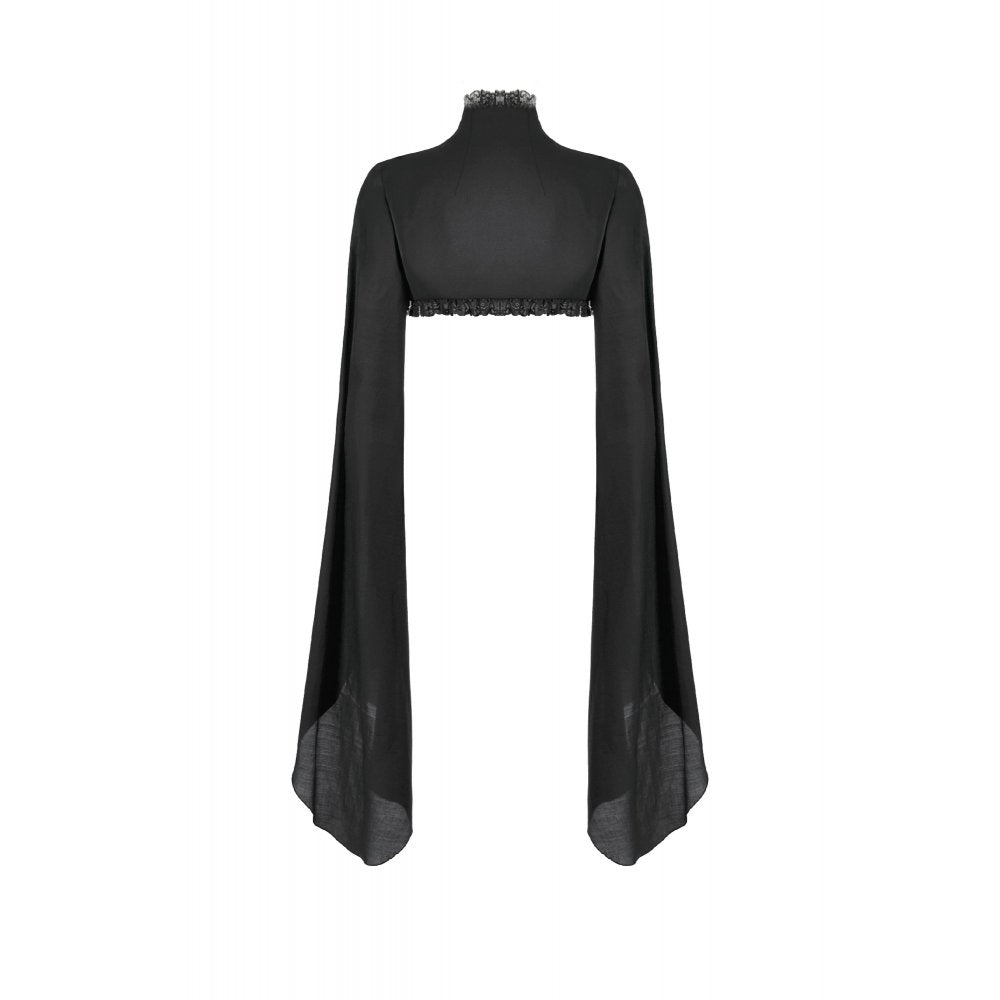 Dark in Love Women's Gothic Shrug Erzsébet Dramatic Lace Cape UK 8-22 - QHA UK