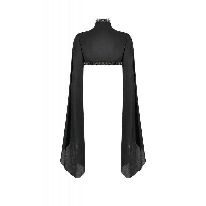 Dark in Love Women's Gothic Shrug Erzsébet Dramatic Lace Cape UK 8-22 - QHA UK