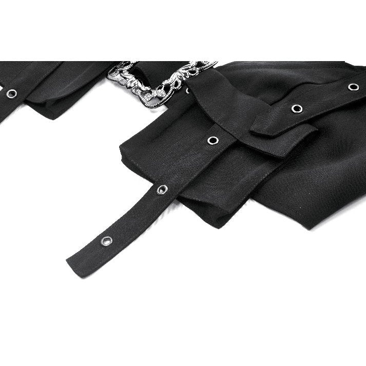 Dark in Love Women's Bodysuit Evangeline Buckled Utility Crop Top - QHA UK