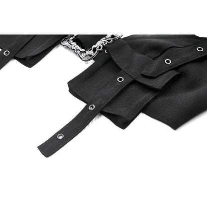 Dark in Love Women's Bodysuit Evangeline Buckled Utility Crop Top - QHA UK