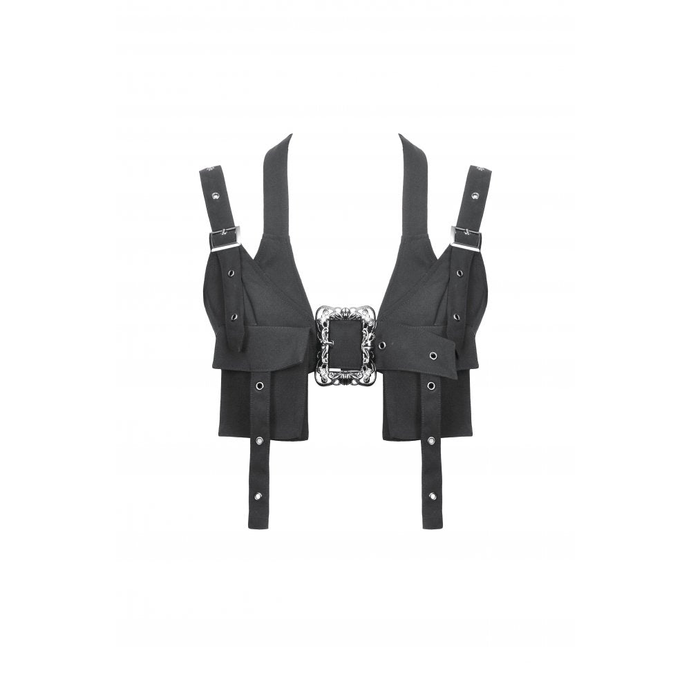 Dark in Love Women's Bodysuit Evangeline Buckled Utility Crop Top - QHA UK