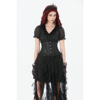 Dark in Love Corset Evelina Metal-Boned Waist UK 8-18 - Waistband Detail - QHA UK