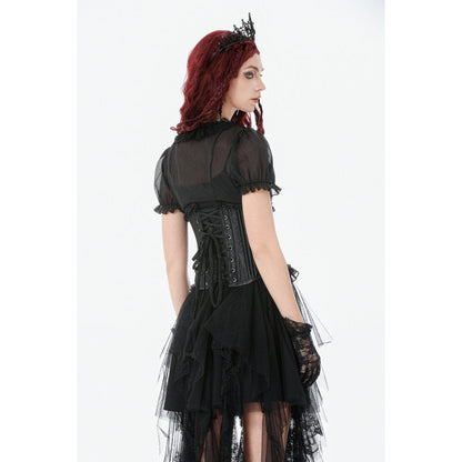 Dark in Love Corset Evelina Metal-Boned Waist UK 8-18 - Waistband Detail - QHA UK