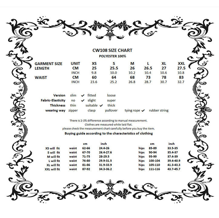 Dark in Love Corset Evelina Metal-Boned Waist UK 8-18 - Waistband Detail - QHA UK