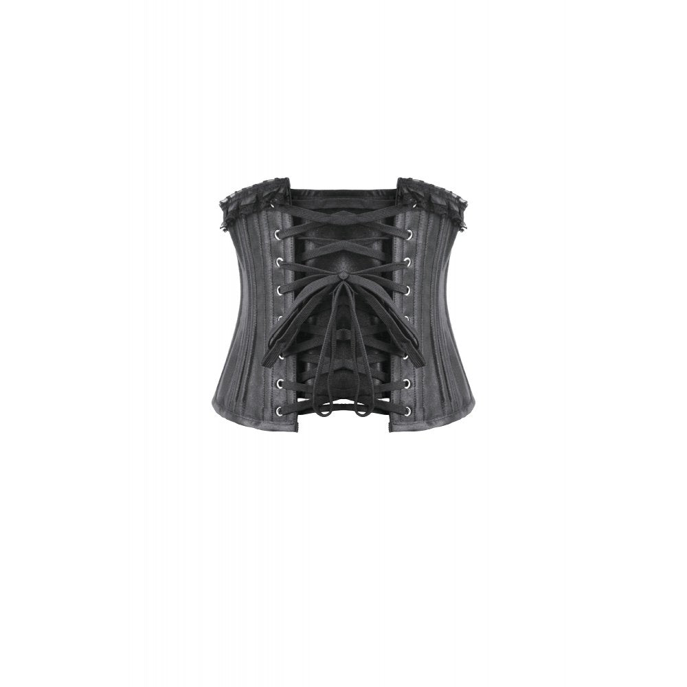 Dark in Love Corset Evelina Metal-Boned Waist UK 8-18 - Waistband Detail - QHA UK