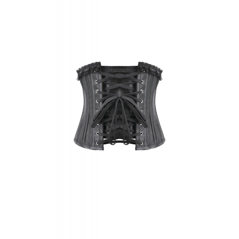Dark in Love Corset Evelina Metal-Boned Waist UK 8-18 - Waistband Detail - QHA UK