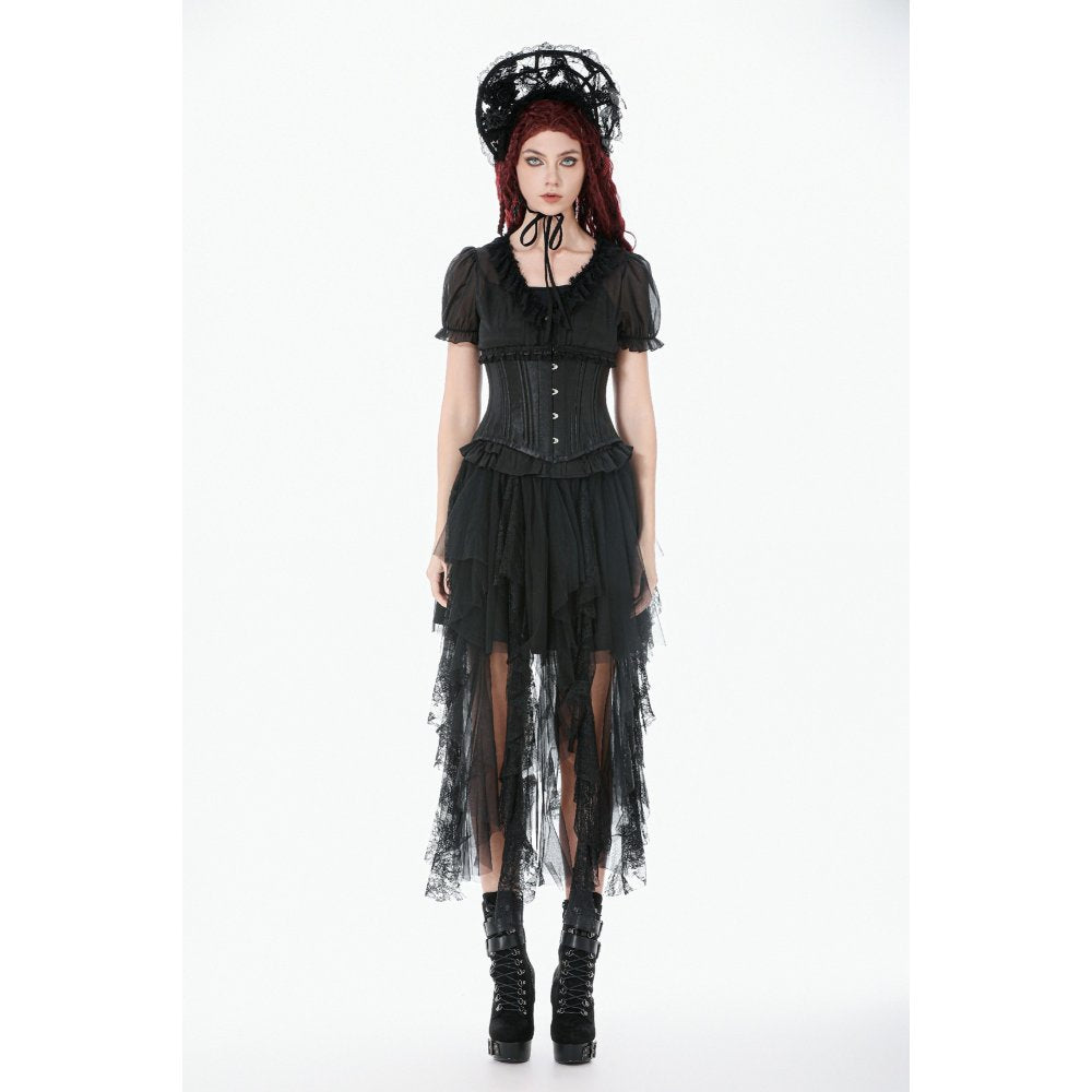 Dark in Love Corset Evelina Metal-Boned Waist UK 8-18 - Waistband Detail - QHA UK