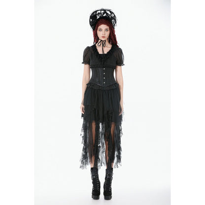 Dark in Love Corset Evelina Metal-Boned Waist UK 8-18 - Waistband Detail - QHA UK