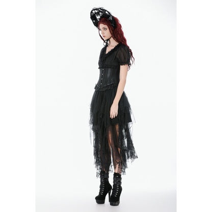Dark in Love Corset Evelina Metal-Boned Waist UK 8-18 - Waistband Detail - QHA UK