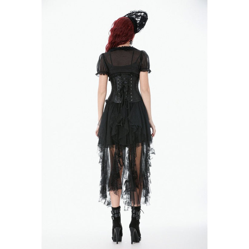 Dark in Love Corset Evelina Metal-Boned Waist UK 8-18 - Waistband Detail - QHA UK