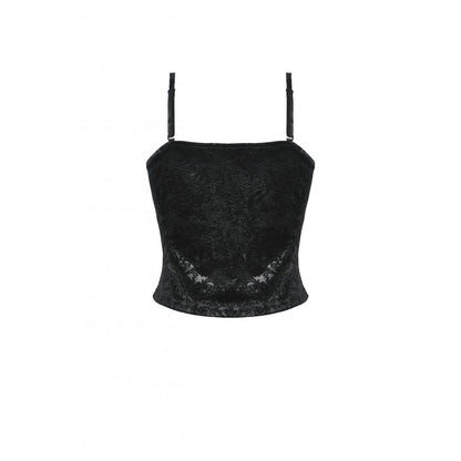 Dark In Love Freya Embossed Velvet Camisole – Gothic Lace Cami | QHA UK - QHA UK