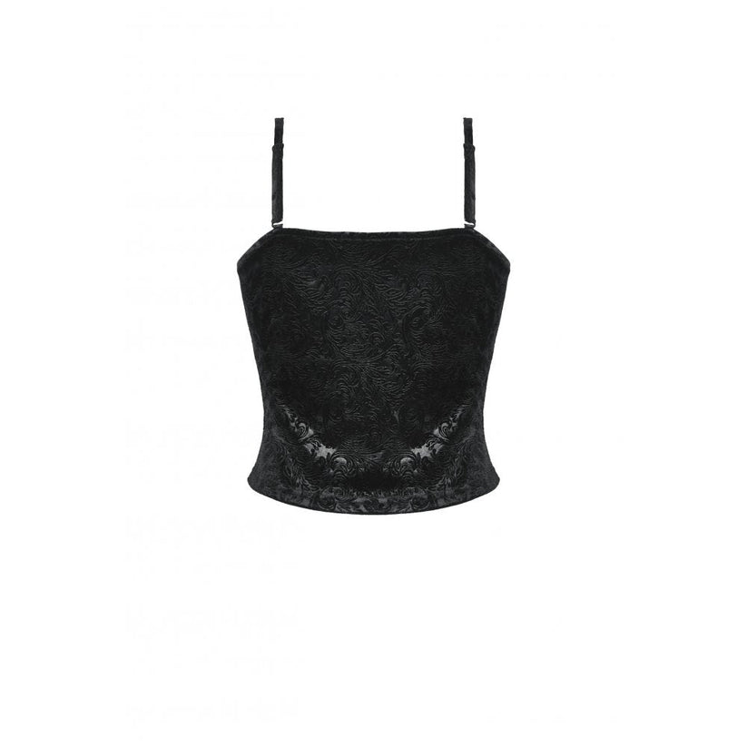 Dark In Love Freya Embossed Velvet Camisole – Gothic Lace Cami | QHA UK - QHA UK