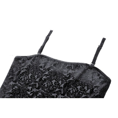 Dark In Love Freya Embossed Velvet Camisole – Gothic Lace Cami | QHA UK - QHA UK
