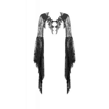 Dark in Love Gothic Cape Deep-V Lace Bell Sleeve UK 10-18 - QHA UK