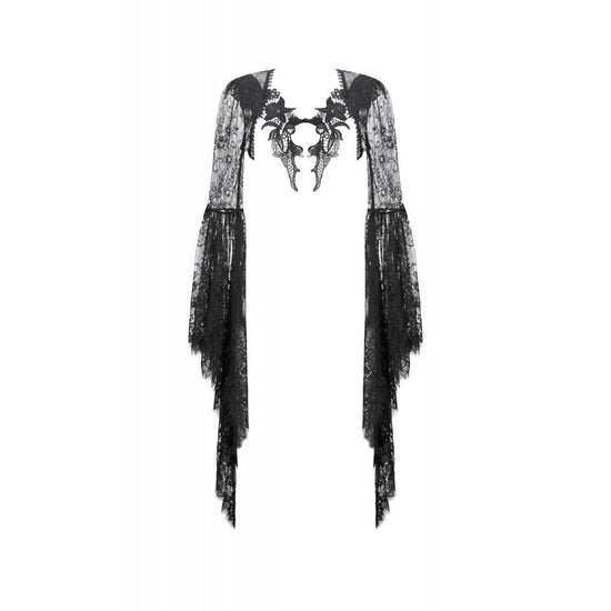Dark in Love Gothic Cape Deep-V Lace Bell Sleeve UK 10-18 - QHA UK