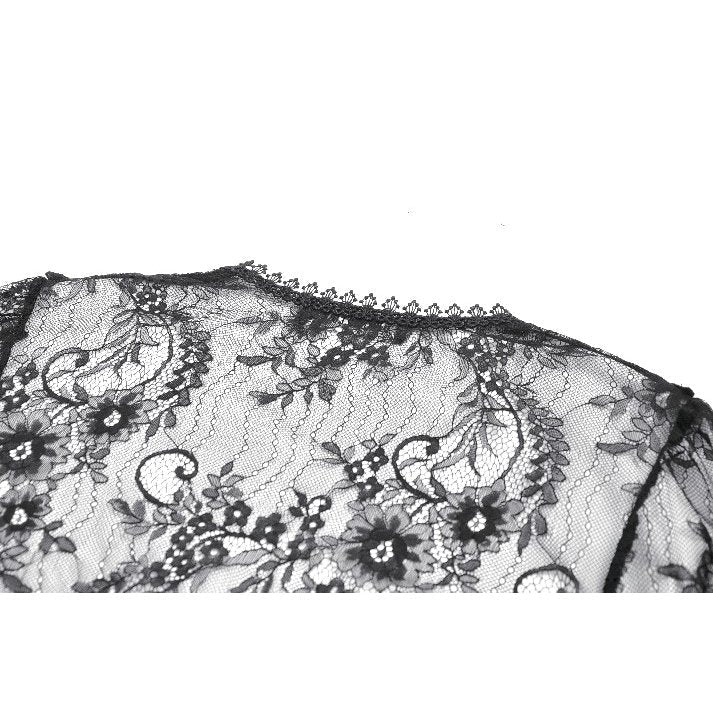 Dark in Love Gothic Cape Deep-V Lace Bell Sleeve UK 10-18 - Sleeve Detail - QHA UK