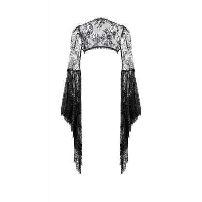 Dark in Love Gothic Cape Deep-V Lace Bell Sleeve UK 10-18 - Sleeve Detail - QHA UK