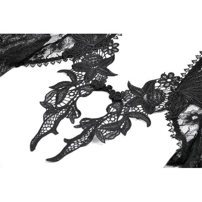 Dark in Love Gothic Cape Deep-V Lace Bell Sleeve UK 10-18 - Sleeve Detail - QHA UK