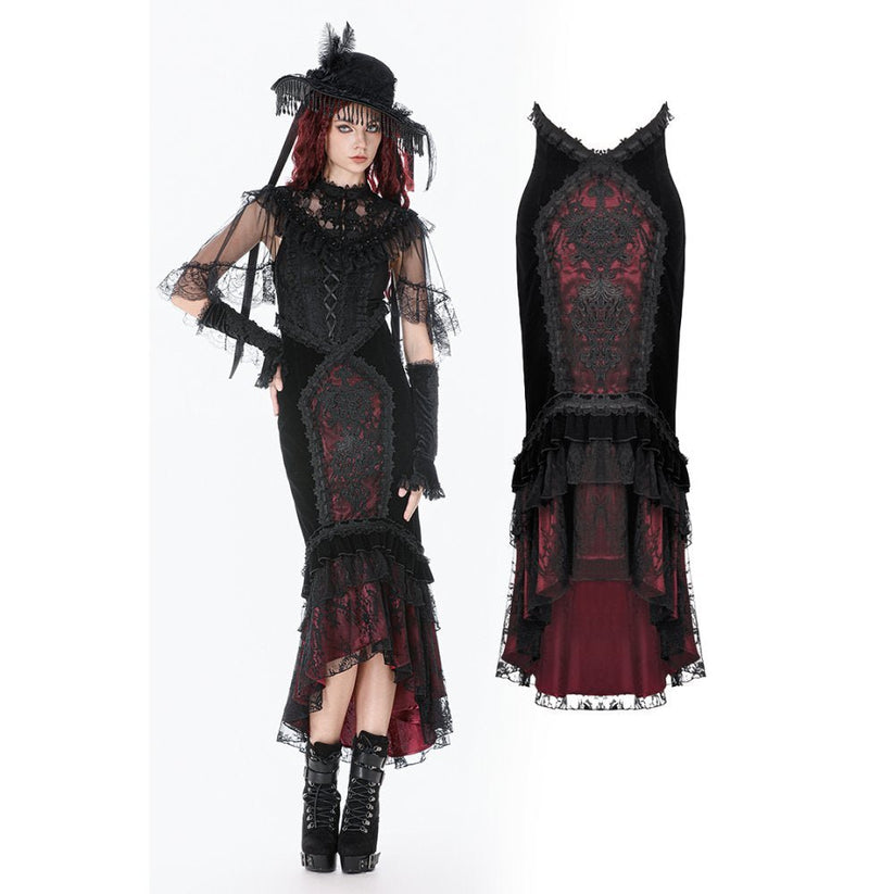Dark in Love Gothic Skirt Velvet Mermaid UK 8-18 - QHA UK