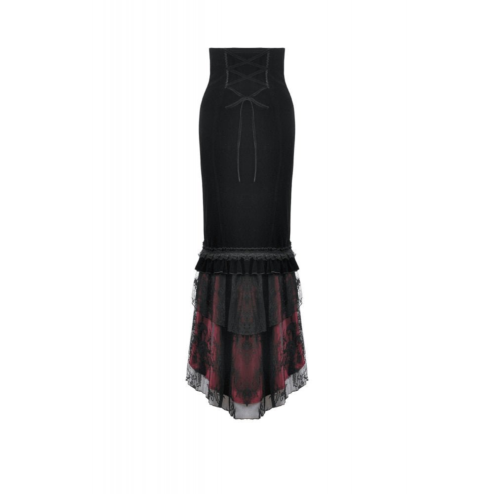 Dark in Love Gothic Skirt Velvet Mermaid UK 8-18 - QHA UK