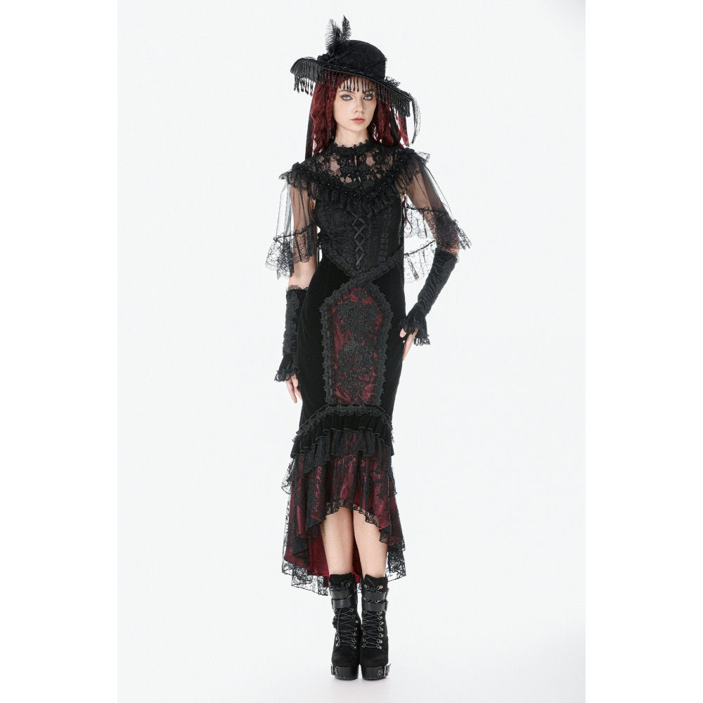 Dark in Love Gothic Skirt Velvet Mermaid UK 8-18 - QHA UK