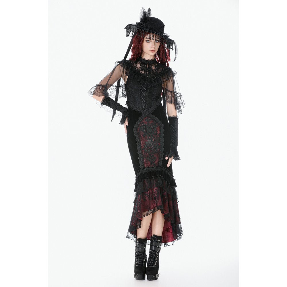 Dark in Love Gothic Skirt Velvet Mermaid UK 8-18 - QHA UK