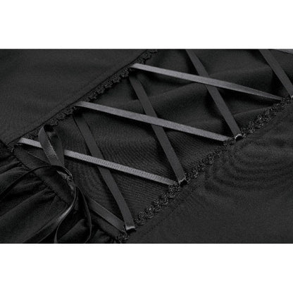 Dark in Love Gothic Dress Lace Square-Neck Puff-Sleeve UK 8-18 - Collar Detail - QHA UK