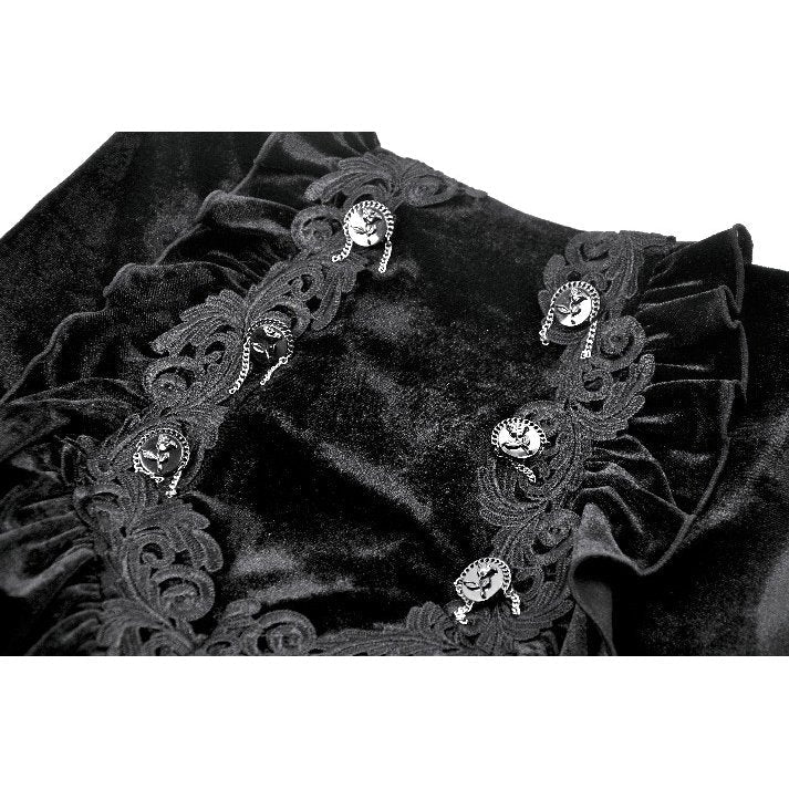 Dark in Love Gothic Maxi Skirt Lace Velvet Layered Black UK 8-22 - QHA UK