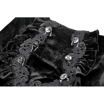 Dark in Love Gothic Maxi Skirt Lace Velvet Layered Black UK 8-22 - QHA UK