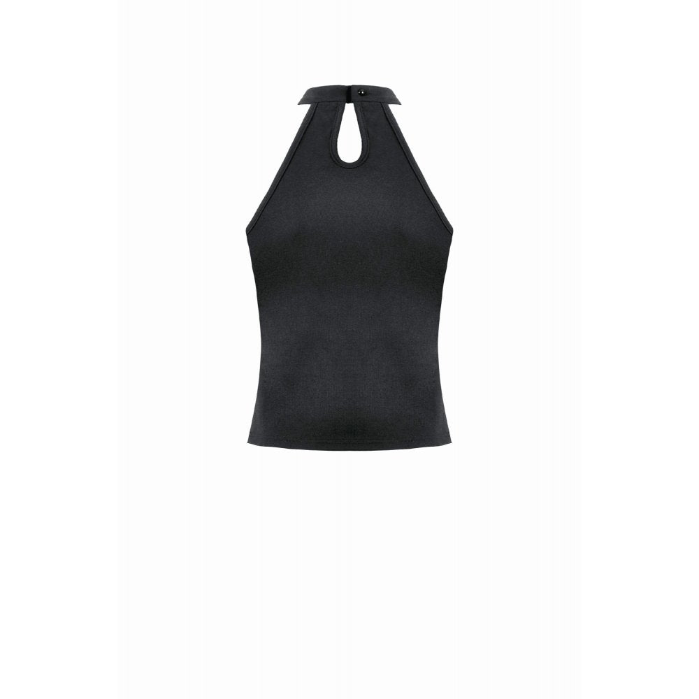 Dark in Love Women's Gothic Vest Top Mesh Panel Buckle UK 8-22 - Buckle Detail - QHA UK
