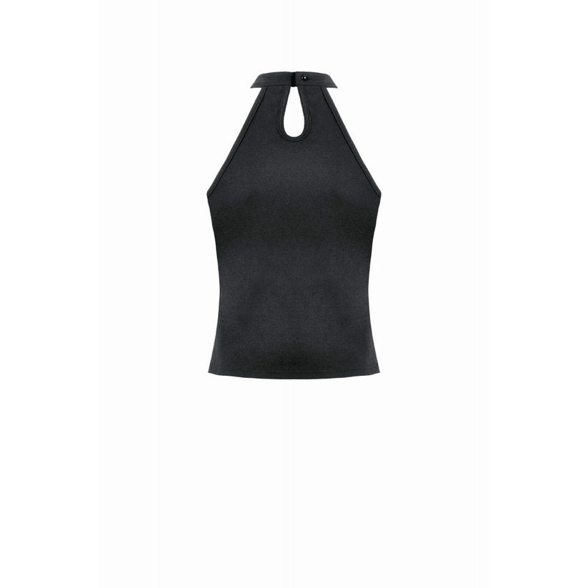 Dark in Love Women's Gothic Vest Top Mesh Panel Buckle UK 8-22 - Buckle Detail - QHA UK